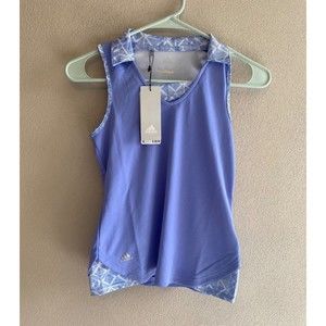 NWT Adidas Womens Sz S Purple Golf Polo Tank Top Athletic Top
